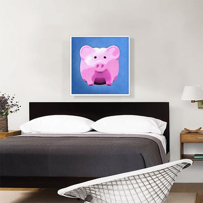 Piggy Bank Painted Home Decor Square