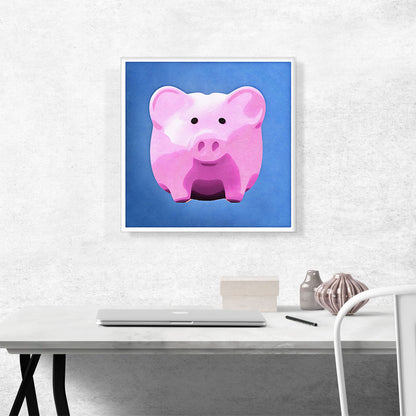 Piggy Bank Painted Home Decor Square