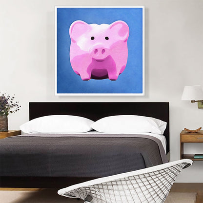 Piggy Bank Painted Home Decor Square