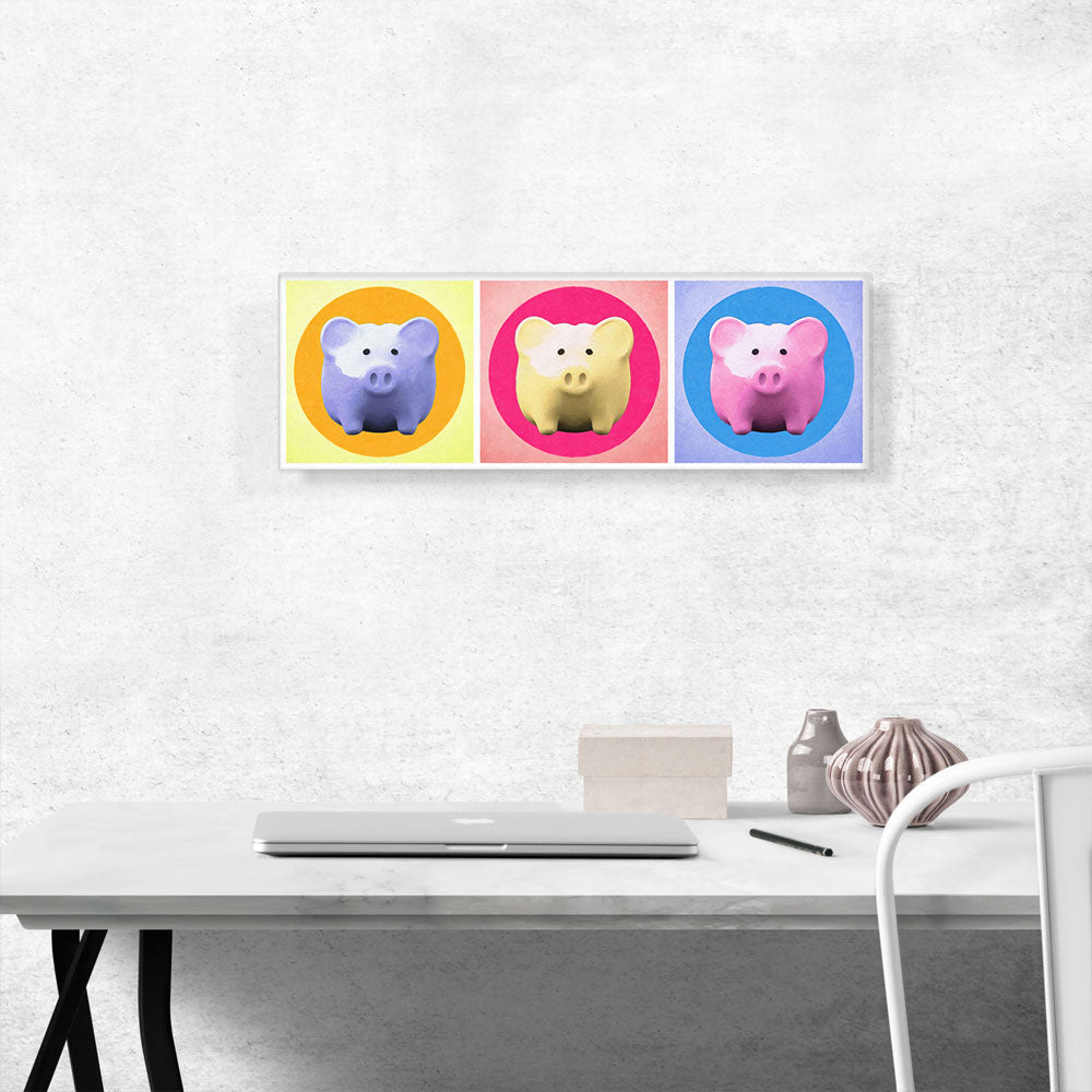 Piggy Bank Pattern Home Decor Panoramic