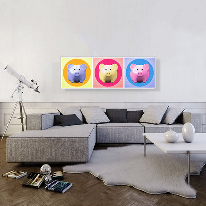 Piggy Bank Pattern Home Decor Panoramic