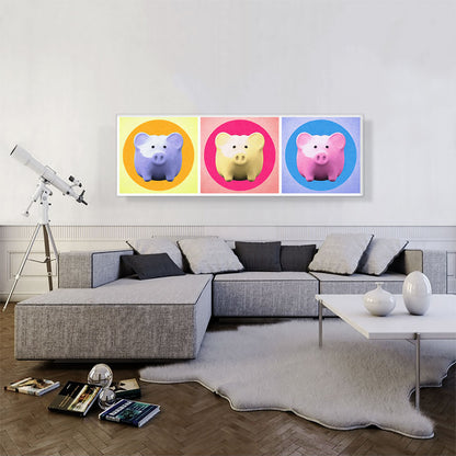 Piggy Bank Pattern Home Decor Panoramic