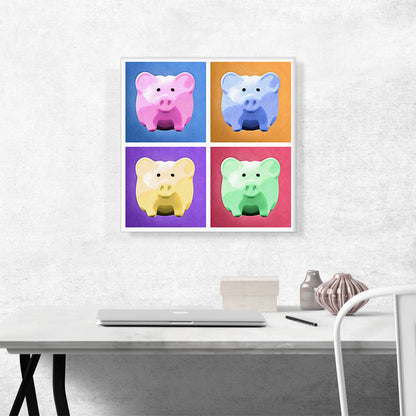 Piggy Bank Pattern Home Decor Square