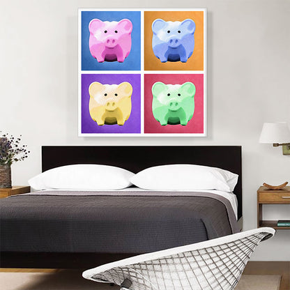 Piggy Bank Pattern Home Decor Square