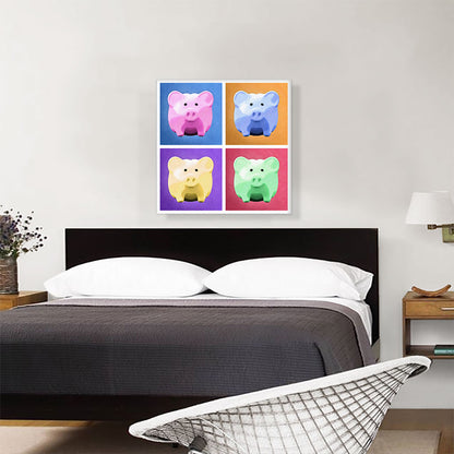 Piggy Bank Pattern Home Decor Square