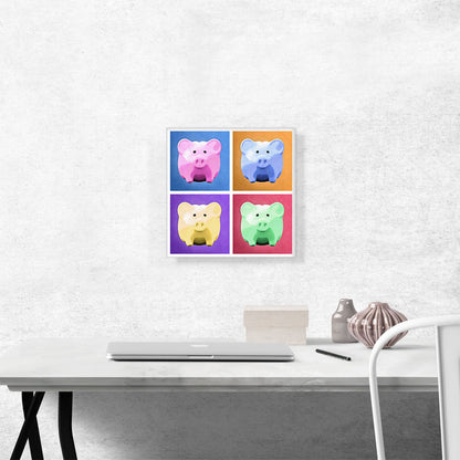 Piggy Bank Pattern Home Decor Square