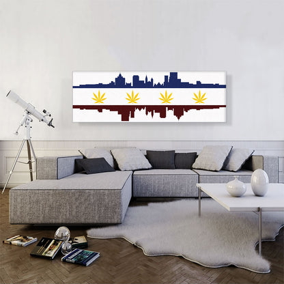 El Paso City Texas Flag Weed Leaf Pot Marijuana Cannabis