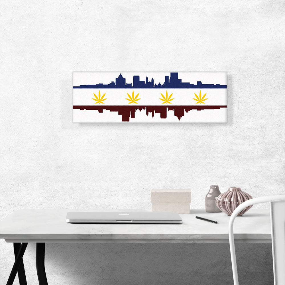 El Paso City Texas Flag Weed Leaf Pot Marijuana Cannabis