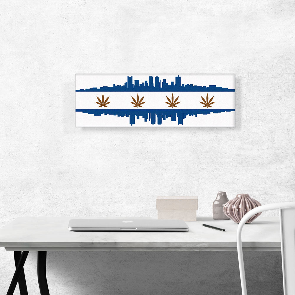 Fort Worth City Texas Flag Weed Leaf Pot Marijuana Cannabis
