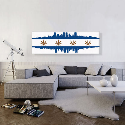 Fort Worth City Texas Flag Weed Leaf Pot Marijuana Cannabis