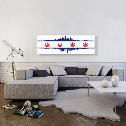 Indianapolis City Indiana Flag Weed Leaf Pot Marijuana Cannabis