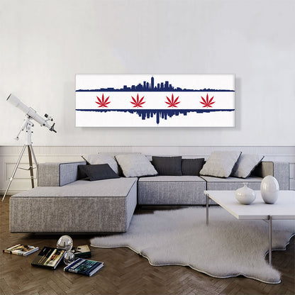 Indianapolis City Indiana Flag Weed Leaf Pot Marijuana Cannabis