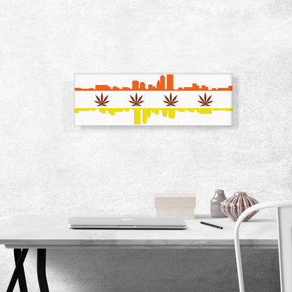 Jacksonville City Florida Flag Weed Leaf Pot Marijuana Cannabis