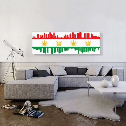 Los Angeles City California Flag Weed Leaf Pot Marijuana Cannabis