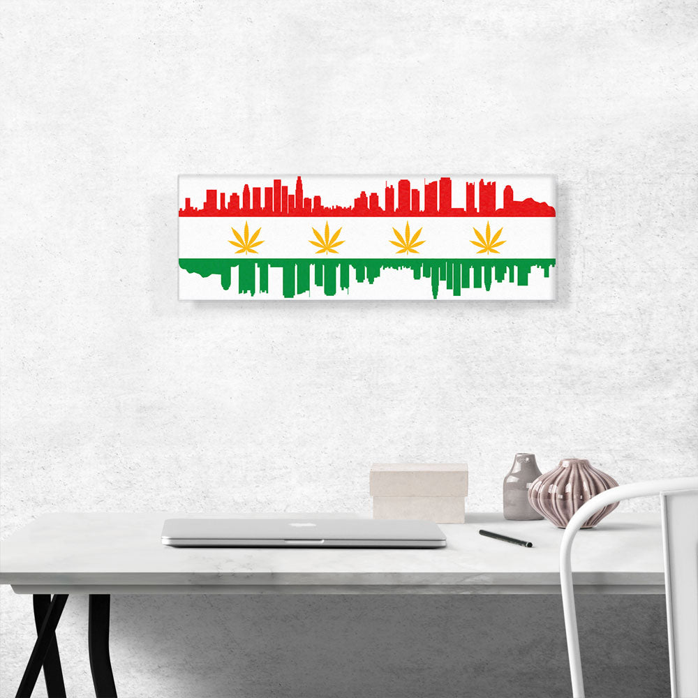 Los Angeles City California Flag Weed Leaf Pot Marijuana Cannabis