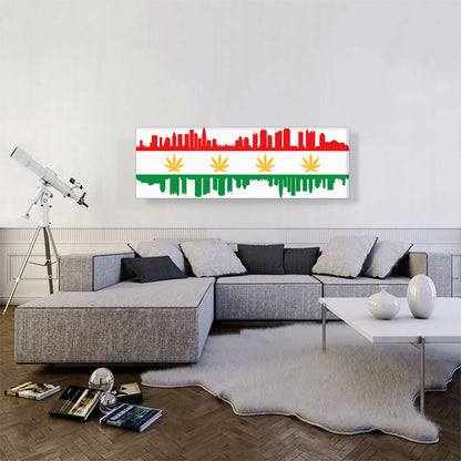 Los Angeles City California Flag Weed Leaf Pot Marijuana Cannabis