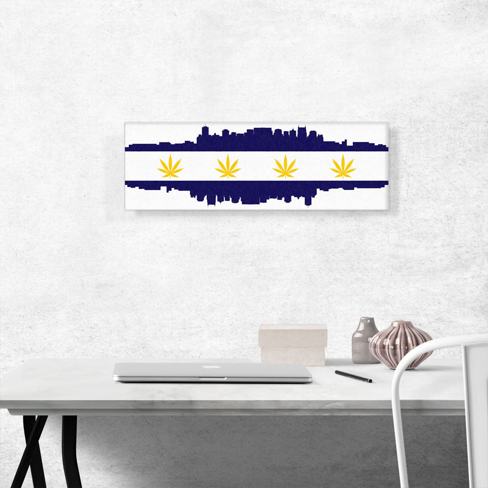 Nashville City Tennessee Flag Weed Leaf Pot Marijuana Cannabis