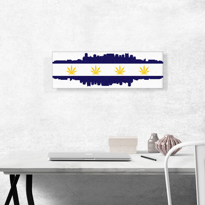 Nashville City Tennessee Flag Weed Leaf Pot Marijuana Cannabis
