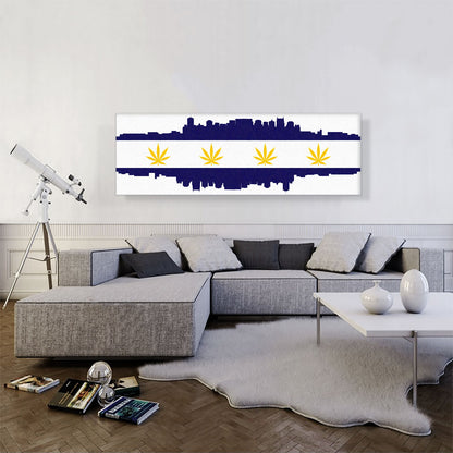 Nashville City Tennessee Flag Weed Leaf Pot Marijuana Cannabis