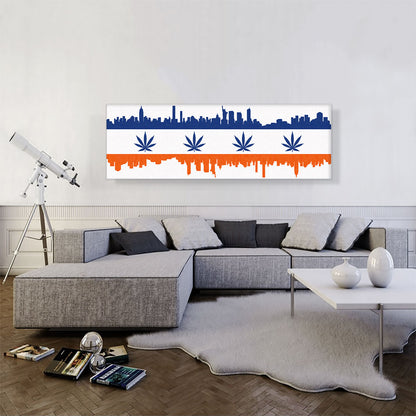 New York City Flag Weed Leaf Pot Marijuana Cannabis