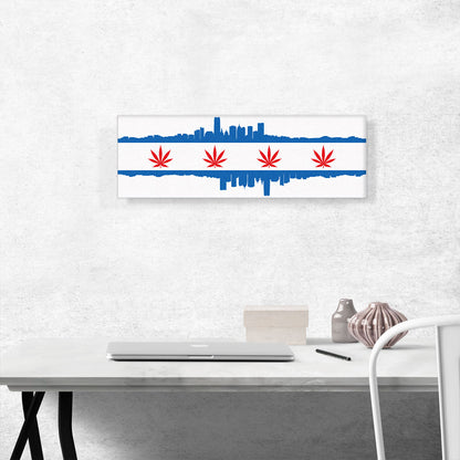 Oklahoma City Flag Weed Leaf Pot Marijuana Cannabis