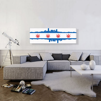 Oklahoma City Flag Weed Leaf Pot Marijuana Cannabis