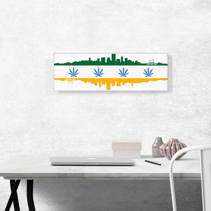 Portland City Oregon Flag Weed Leaf Pot Marijuana Cannabis
