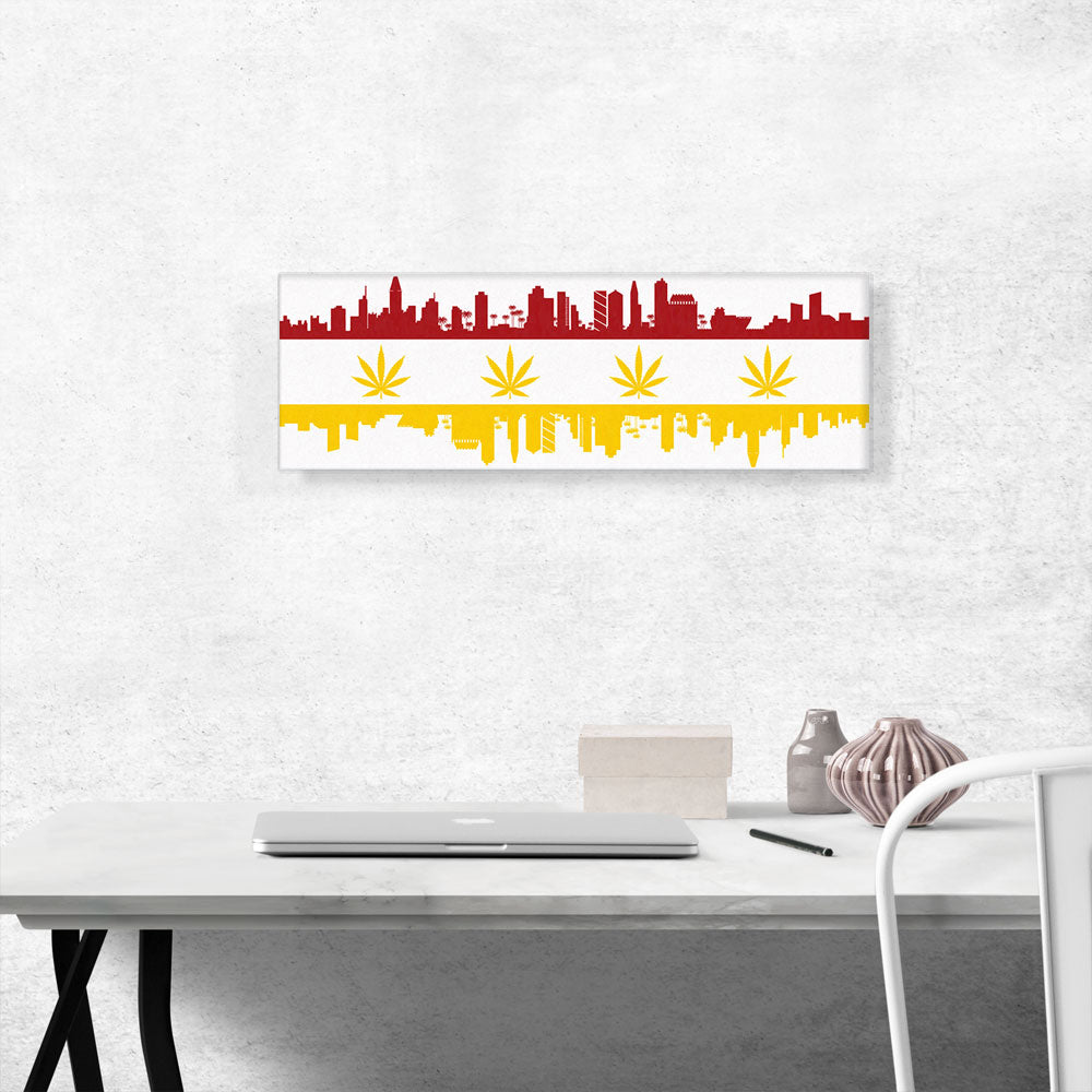 San Diego City California Flag Weed Leaf Pot Marijuana Cannabis