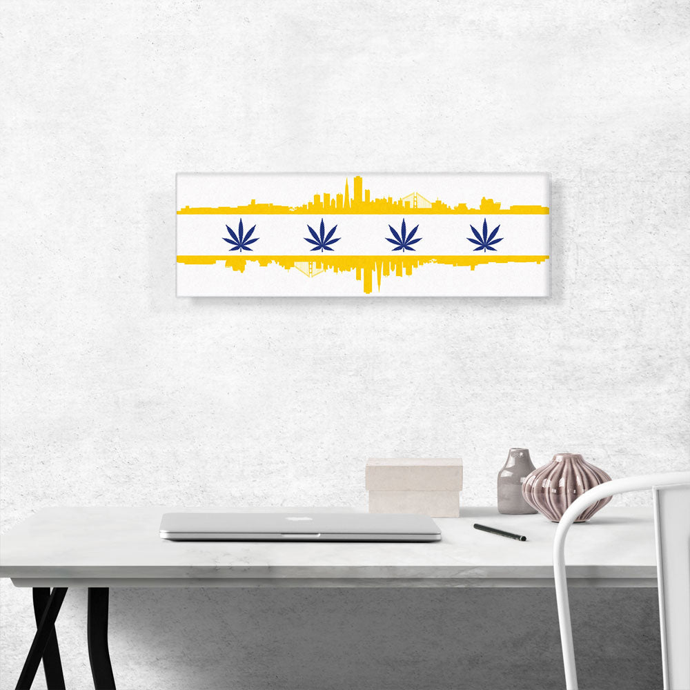 San Francisco City California Flag Weed Leaf Pot Marijuana Cannabis