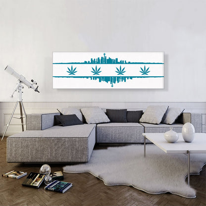 Seattle City Washington Flag Weed Leaf Pot Marijuana Cannabis