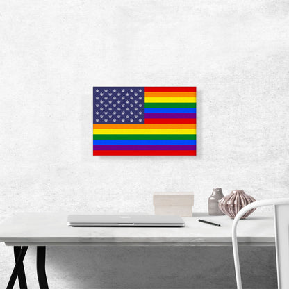 The United States of Weed Rainbow Gay Flag Marijuana