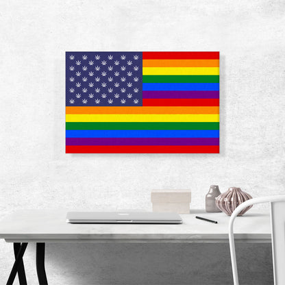 The United States of Weed Rainbow Gay Flag Marijuana