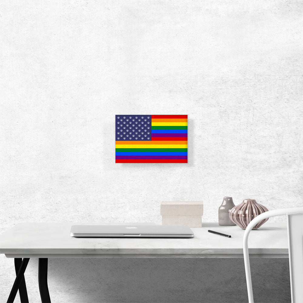 The United States of Weed Rainbow Gay Flag Marijuana