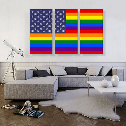 The United States of Weed Rainbow Gay Flag Marijuana