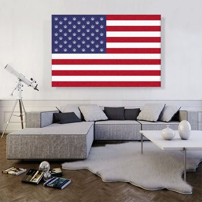 Usa United States of Weed Flag Marijuana Cannabis