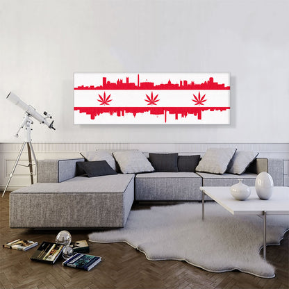 Washington DC City Flag Weed Leaf Pot Marijuana Cannabis