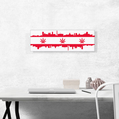 Washington DC City Flag Weed Leaf Pot Marijuana Cannabis