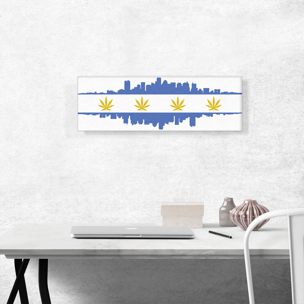 Boston City Massachusetts Flag Weed Leaf Pot Marijuana Cannabis