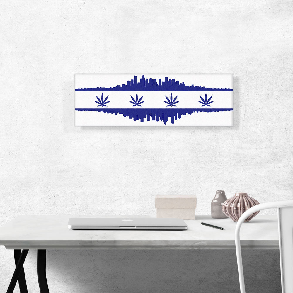 Charlotte City North Carolina Flag Weed Leaf Pot Marijuana Cannabis