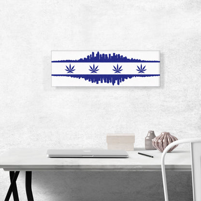Charlotte City North Carolina Flag Weed Leaf Pot Marijuana Cannabis