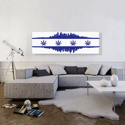 Charlotte City North Carolina Flag Weed Leaf Pot Marijuana Cannabis