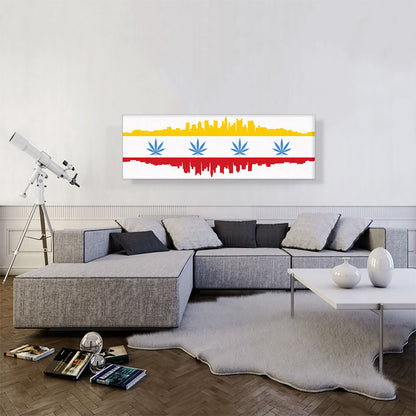 Columbus City Ohio Flag Weed Leaf Pot Marijuana Cannabis