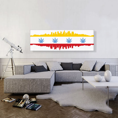 Columbus City Ohio Flag Weed Leaf Pot Marijuana Cannabis