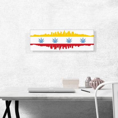 Columbus City Ohio Flag Weed Leaf Pot Marijuana Cannabis