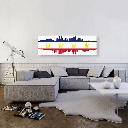 Denver City Colorado Flag Weed Leaf Pot Marijuana Cannabis