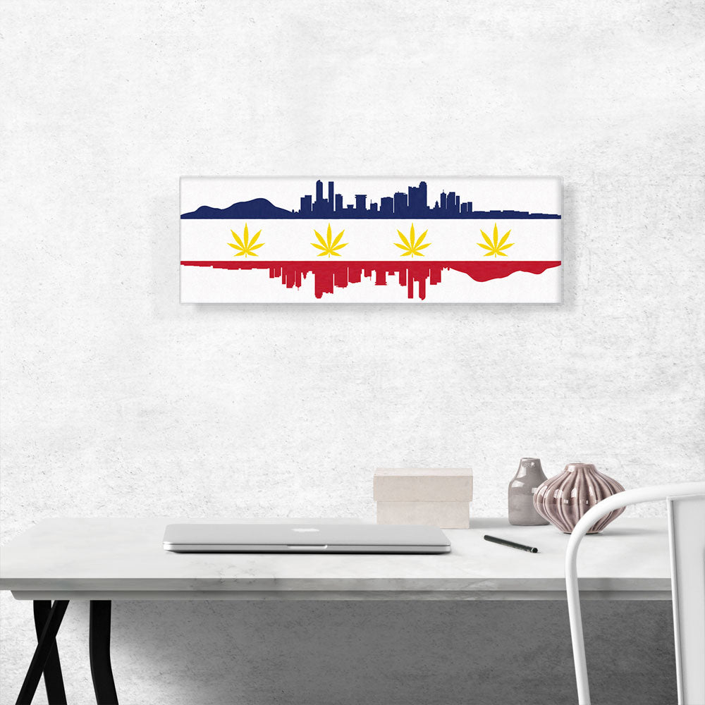 Denver City Colorado Flag Weed Leaf Pot Marijuana Cannabis
