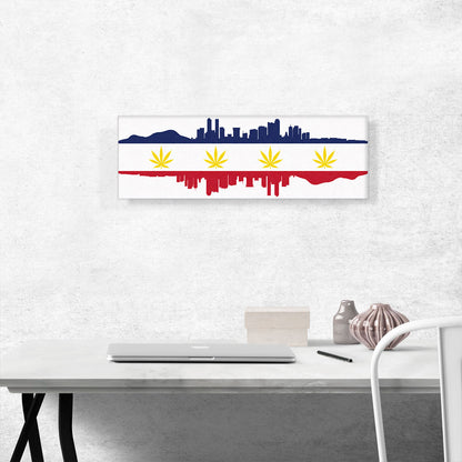 Denver City Colorado Flag Weed Leaf Pot Marijuana Cannabis