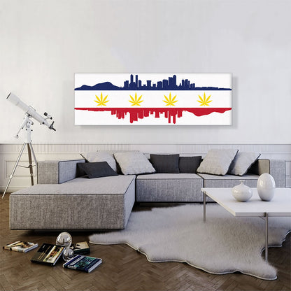 Denver City Colorado Flag Weed Leaf Pot Marijuana Cannabis
