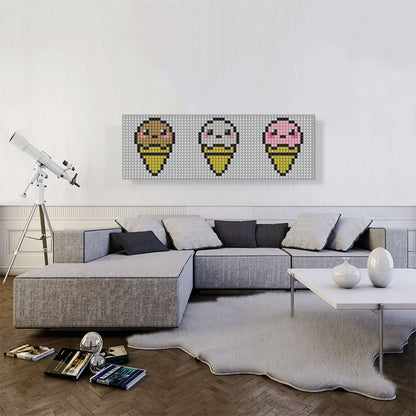 Chocolate Vanilla Strawberry Ice Cream Cone Shop Jewel Pixel