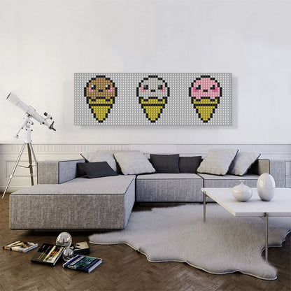 Chocolate Vanilla Strawberry Ice Cream Cone Shop Jewel Pixel